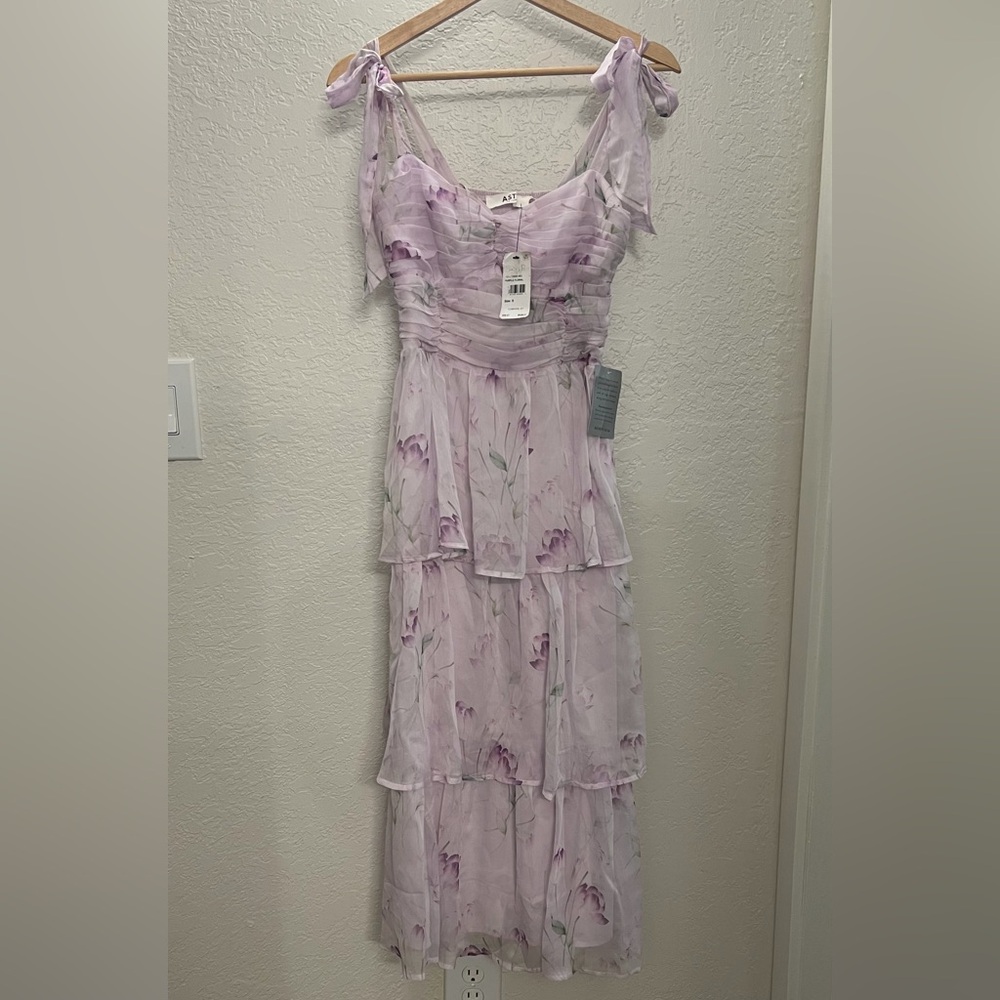 ASTR Nordstrom Lavender Floral Midi Dress